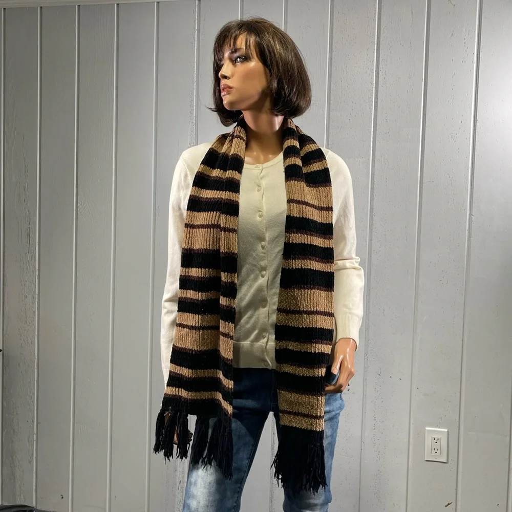 *Outbreak Women's Winter Fringe Hem Striped Scarf